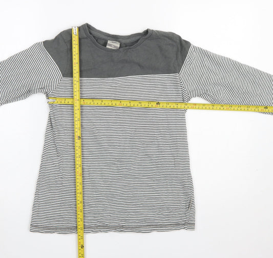 Trespass Women’s Grey Striped Long Sleeve Cotton T-Shirt Size M