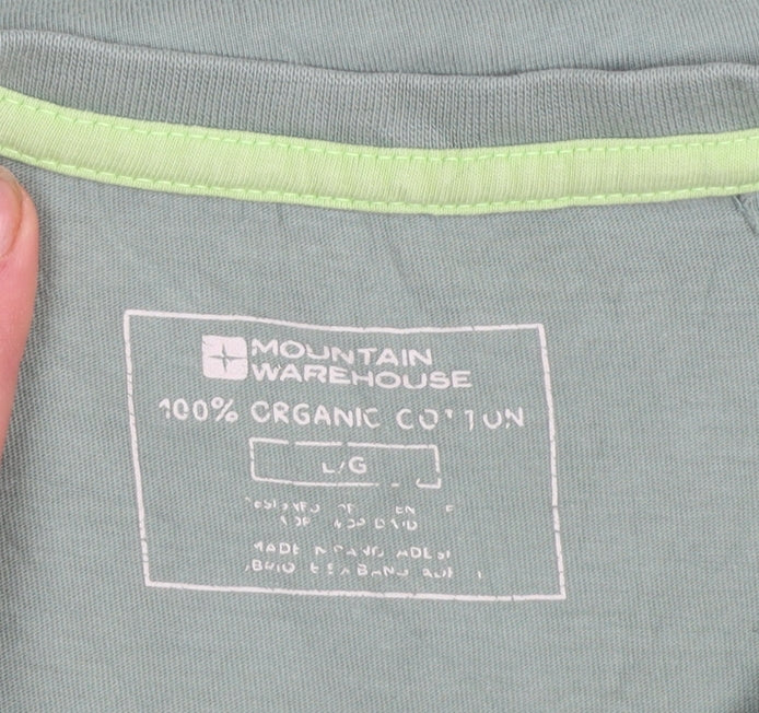 Mountain Warehouse Men's Green Organic Cotton Graphic T-Shirt Size L