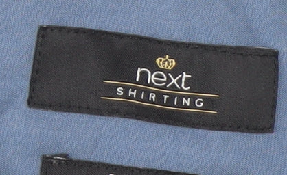 Next Men’s Blue Slim Fit Long Sleeve Button-Up Shirt 15.5in