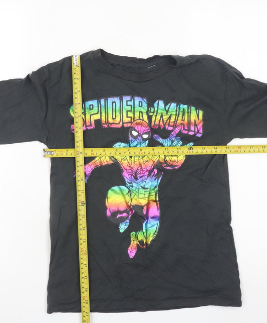 H&M Boys Black Spider-Man Long Sleeve Graphic T-Shirt 8-10 Years
