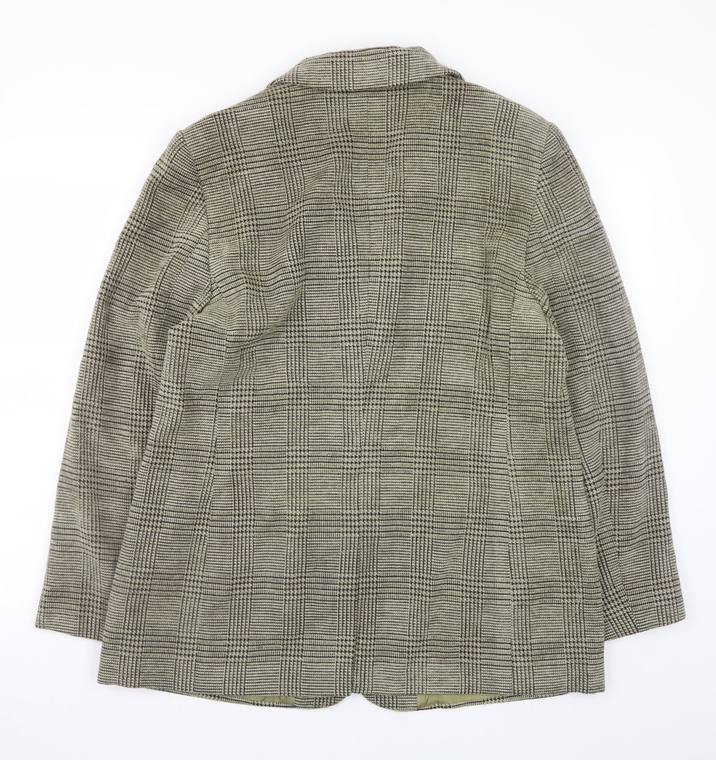 Jaeger Women Brown Check Wool Blend Blazer Jacket UK 16