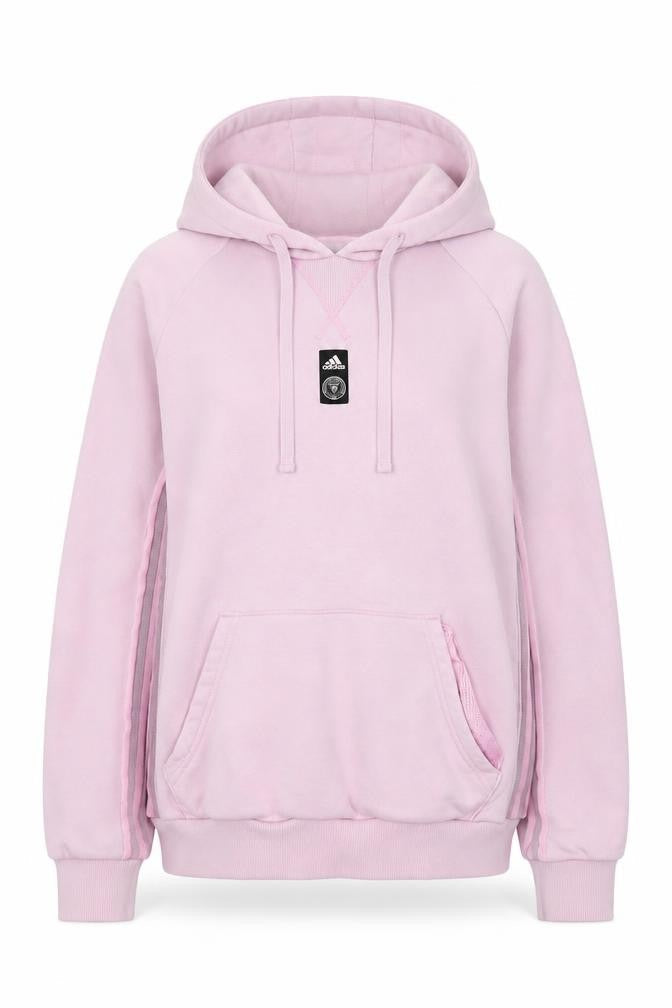 Adidas Womens Pink Hooded Pullover Hoodie Medium Cotton Casual