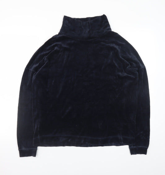 COS Women Navy Blue Velvet Pullover Sweatshirt Size S