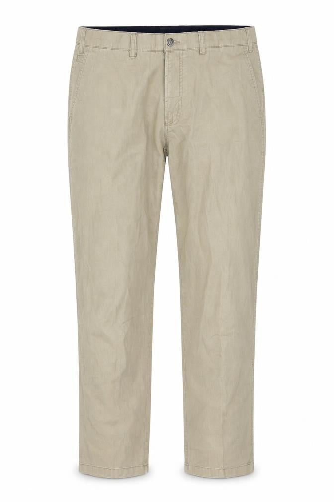 Brook Taverner Men's Beige Chino Trousers 40R Regular Fit Cotton Blend