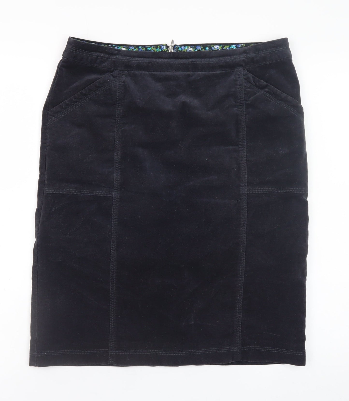 White Stuff Women’s Black Corduroy Pencil Skirt Size 10