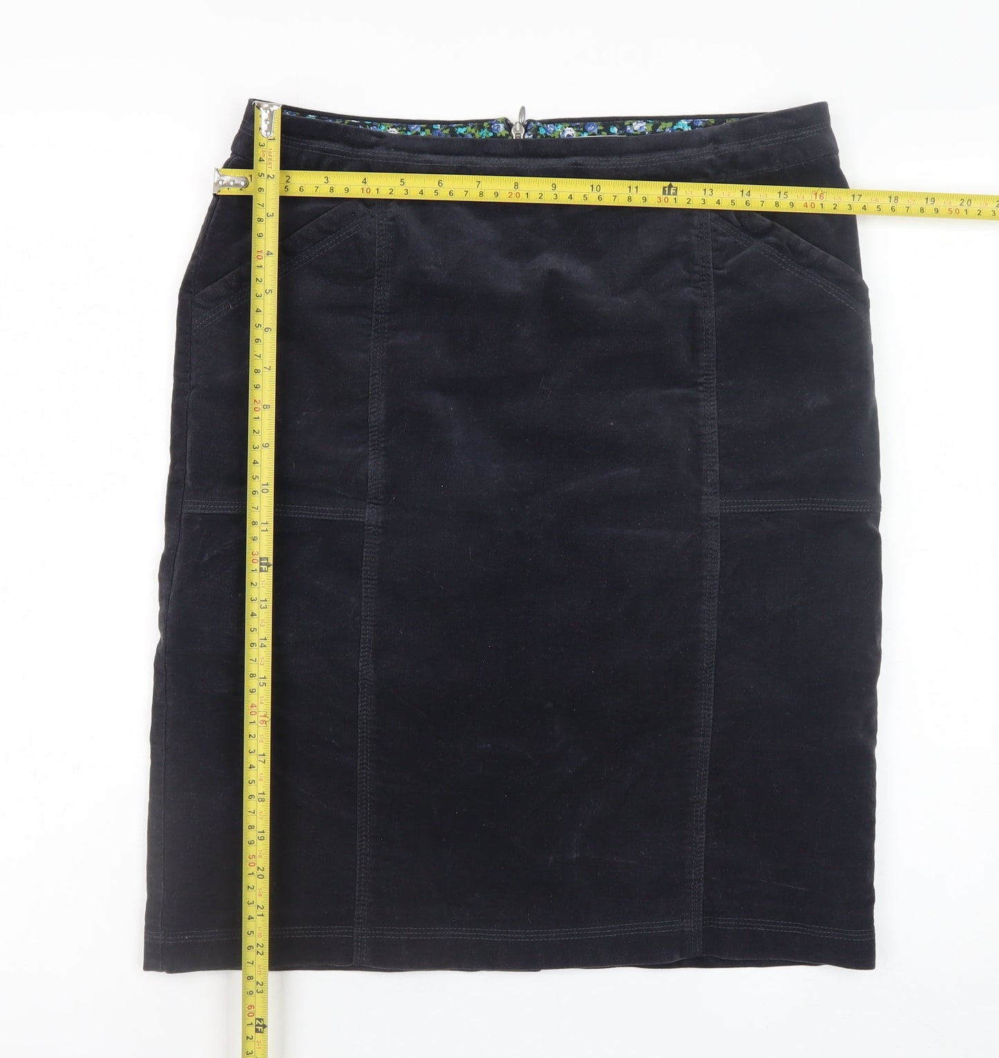 White Stuff Women’s Black Corduroy Pencil Skirt Size 10