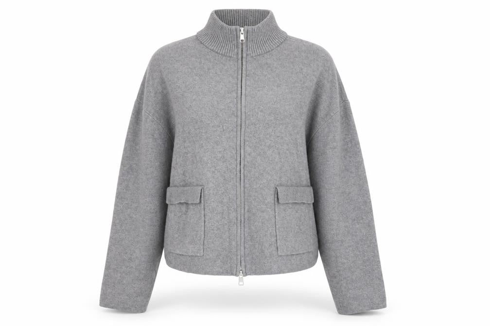Marks and Spencer Womens Grey Full Zip Knit Jumper M