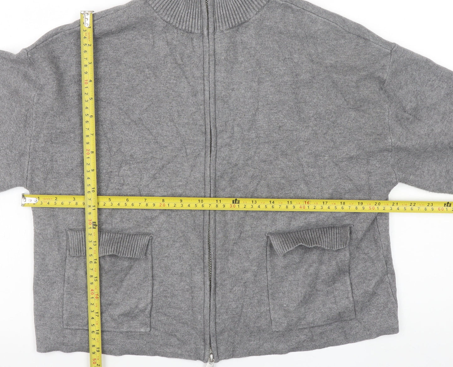 Marks and Spencer Womens Grey Full Zip Knit Jumper M