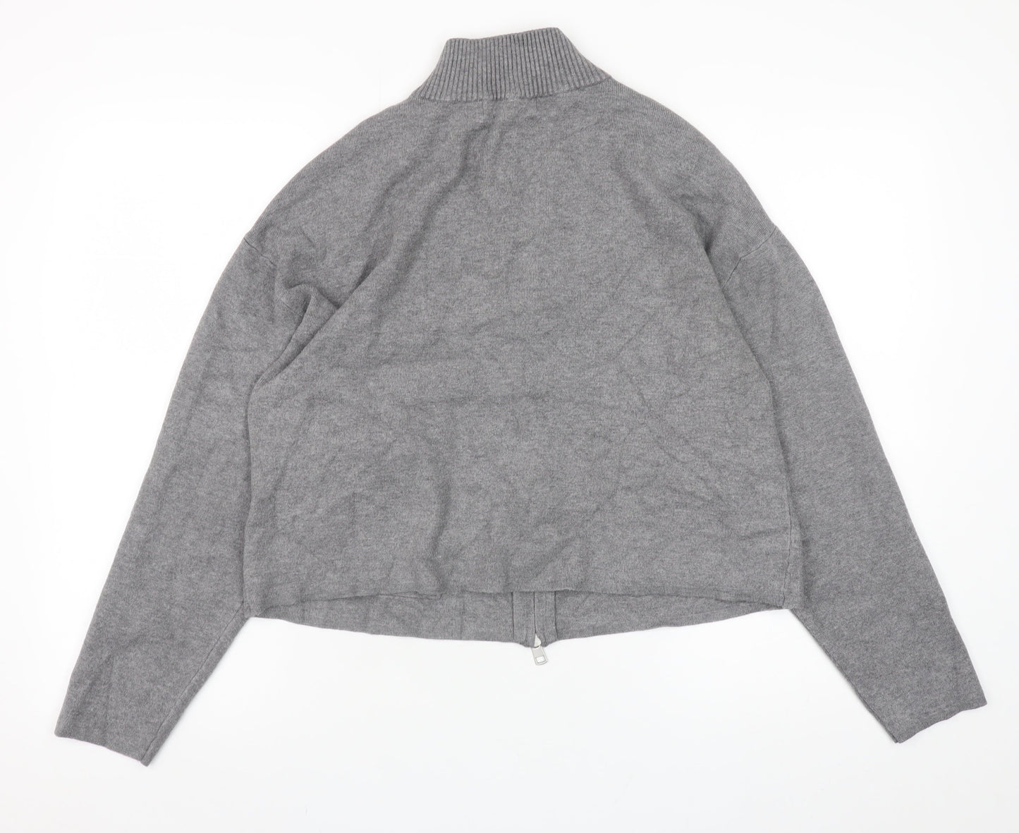 Marks and Spencer Womens Grey Full Zip Knit Jumper M