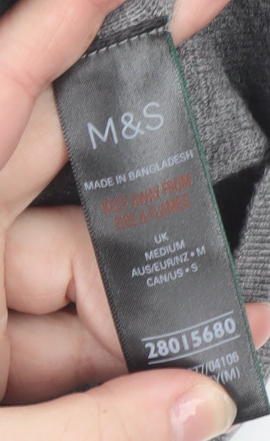 Marks and Spencer Womens Grey Full Zip Knit Jumper M