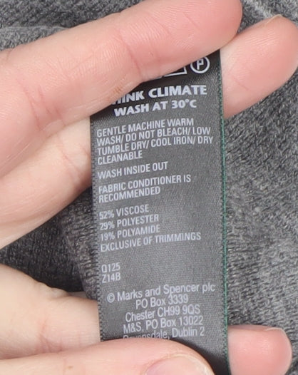 Marks and Spencer Womens Grey Full Zip Knit Jumper M