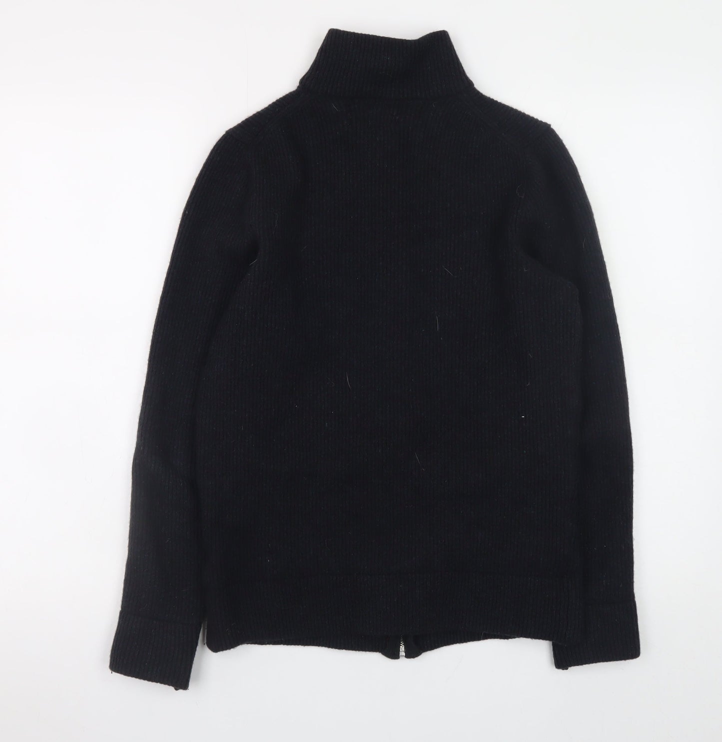 Marks and Spencer Men’s Black Wool Cotton Full Zip Jumper Small