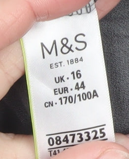 Marks and Spencer Women’s Grey Floral Long Sleeve Stretch Top UK 16