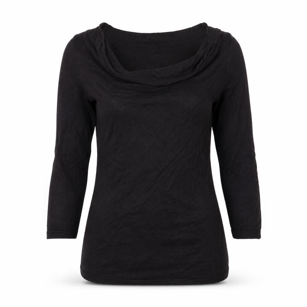 Minuet Petite Women’s Black Size 12 Cowl Neck 3/4 Sleeve Jumper