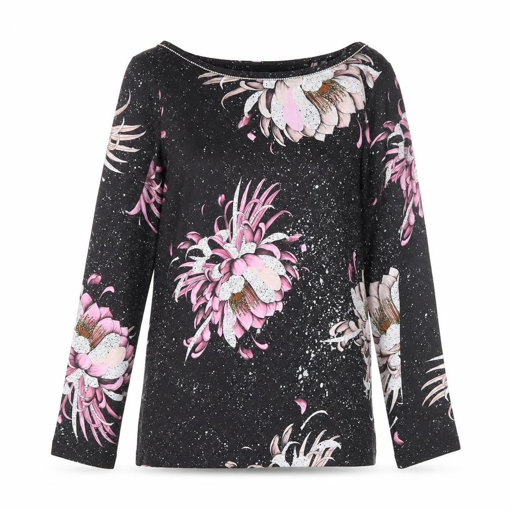Next Women’s Black Floral Tunic Blouse Size 12