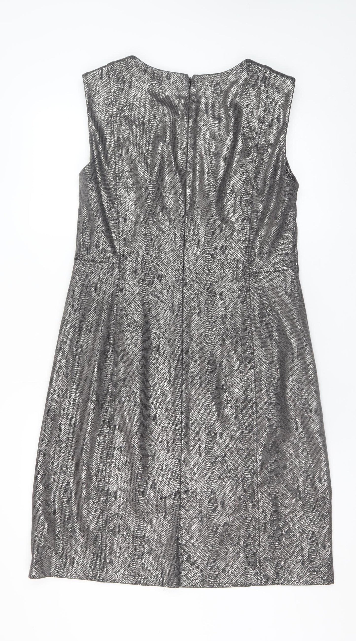 Episode Women Silver Size 18 Sheath Sleeveless Metallic Dress