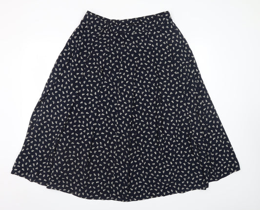 Marks and Spencer Women’s Blue Floral A-Line Knee Length Skirt Size 16
