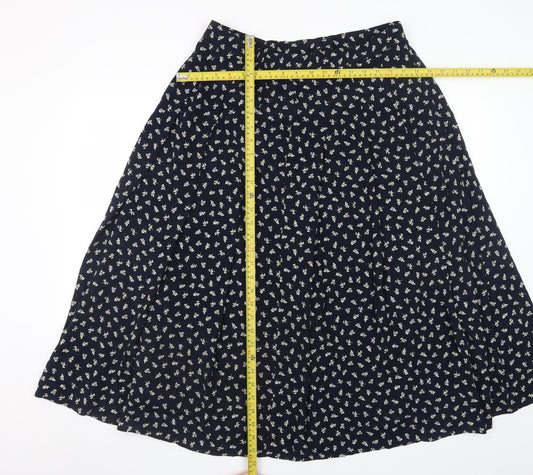 Marks and Spencer Women’s Blue Floral A-Line Knee Length Skirt Size 16