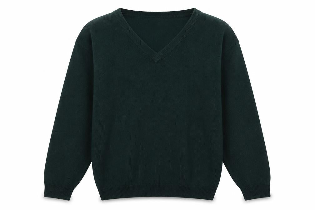 Greenwoods Men’s Green Wool V-Neck Jumper XL Regular Fit