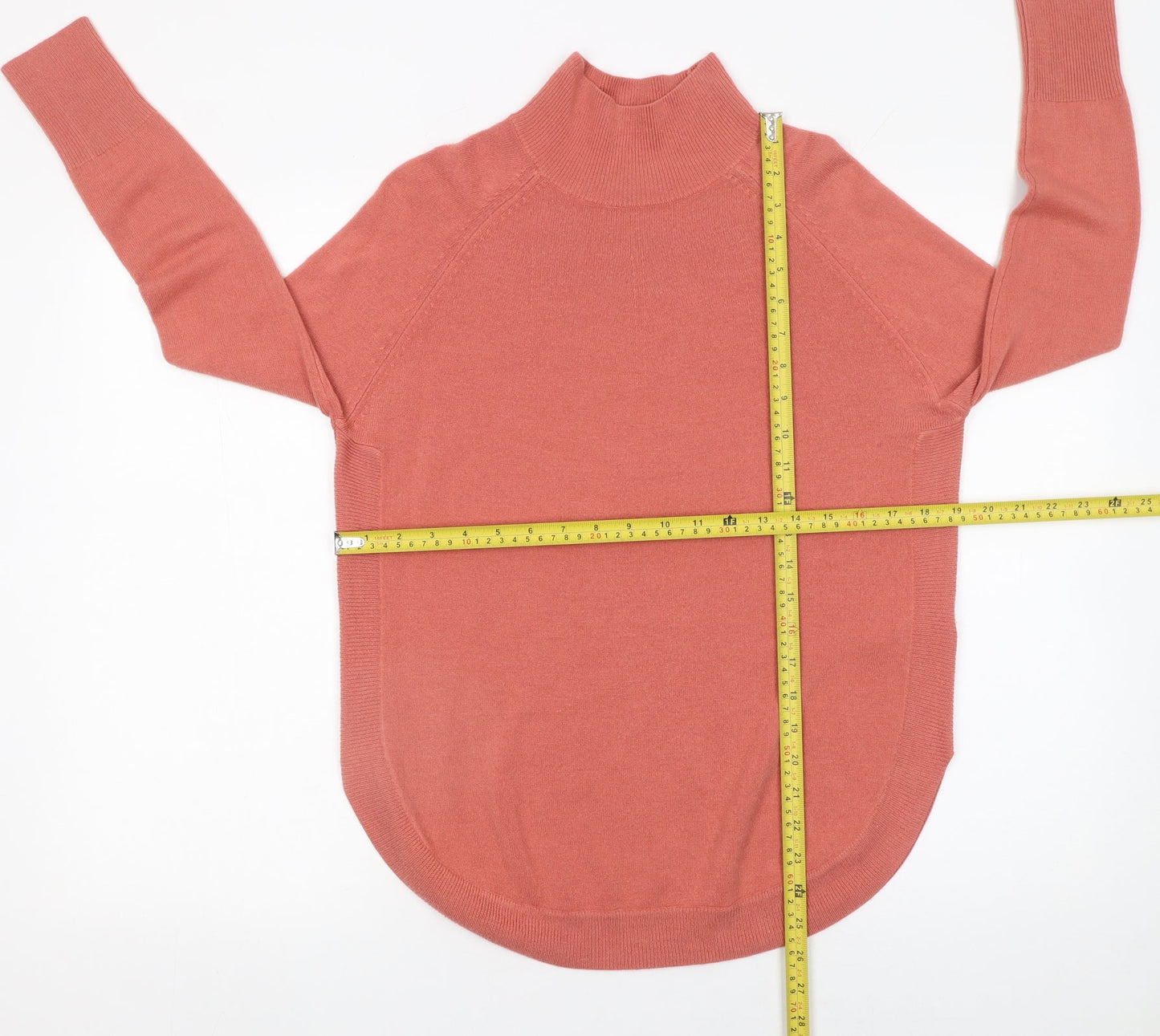 Marks and Spencer Womens Pink XS Mock Neck Long Sleeve Knit Jumper