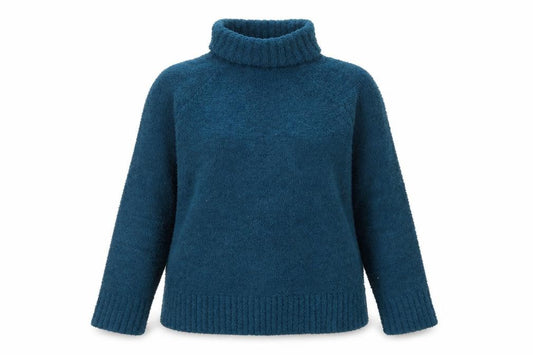 Peter Storm Women's Blue Roll Neck Fleece Jumper Size 10 Winter Pullover