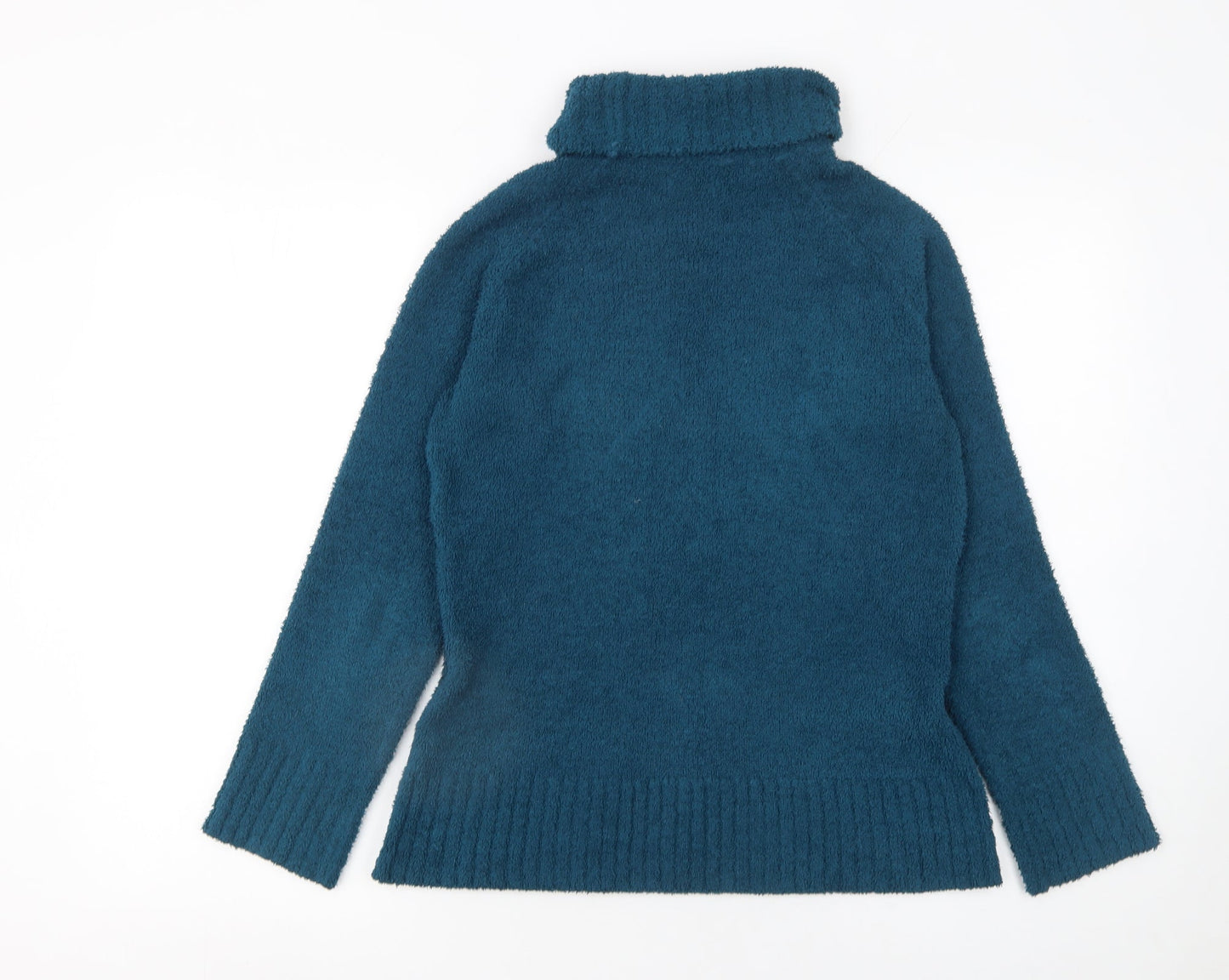 Peter Storm Women's Blue Roll Neck Fleece Jumper Size 10 Winter Pullover