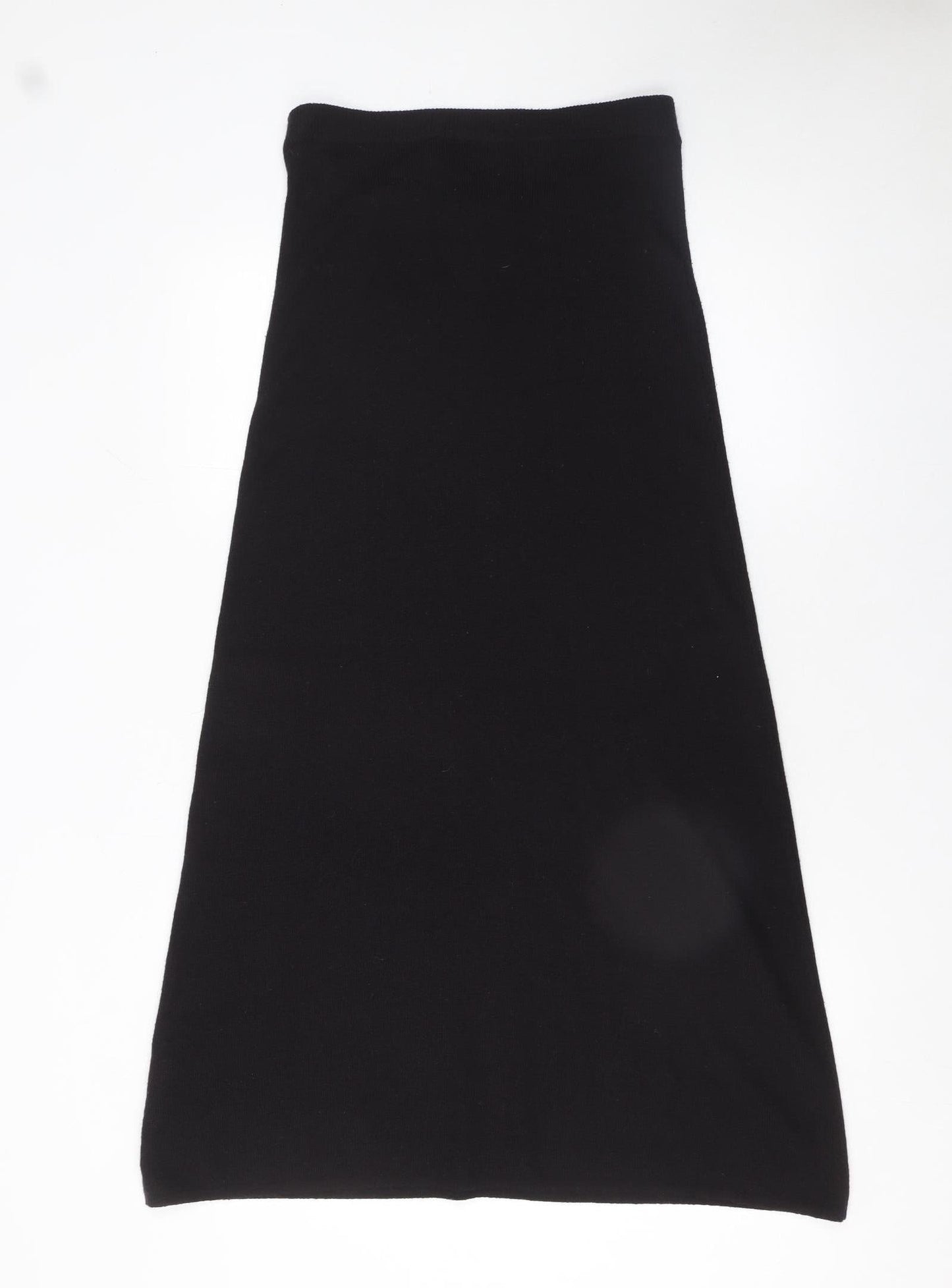 C&A Women's Black A-Line Knit Midi Skirt Size S 10-12