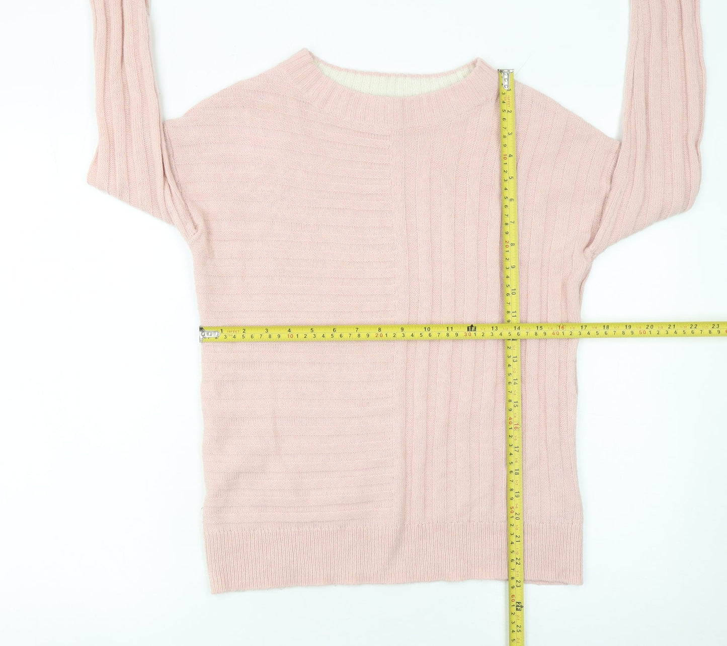 Marks and Spencer Women's Pink Ribbed Knit Pullover Jumper XS