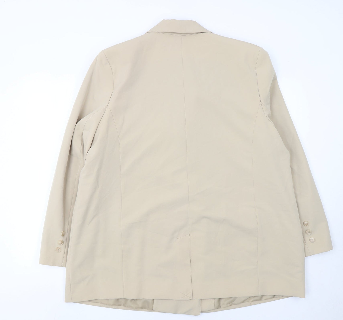 Tu Women Beige Double-Breasted Blazer Size 20 Classic Workwear Jacket