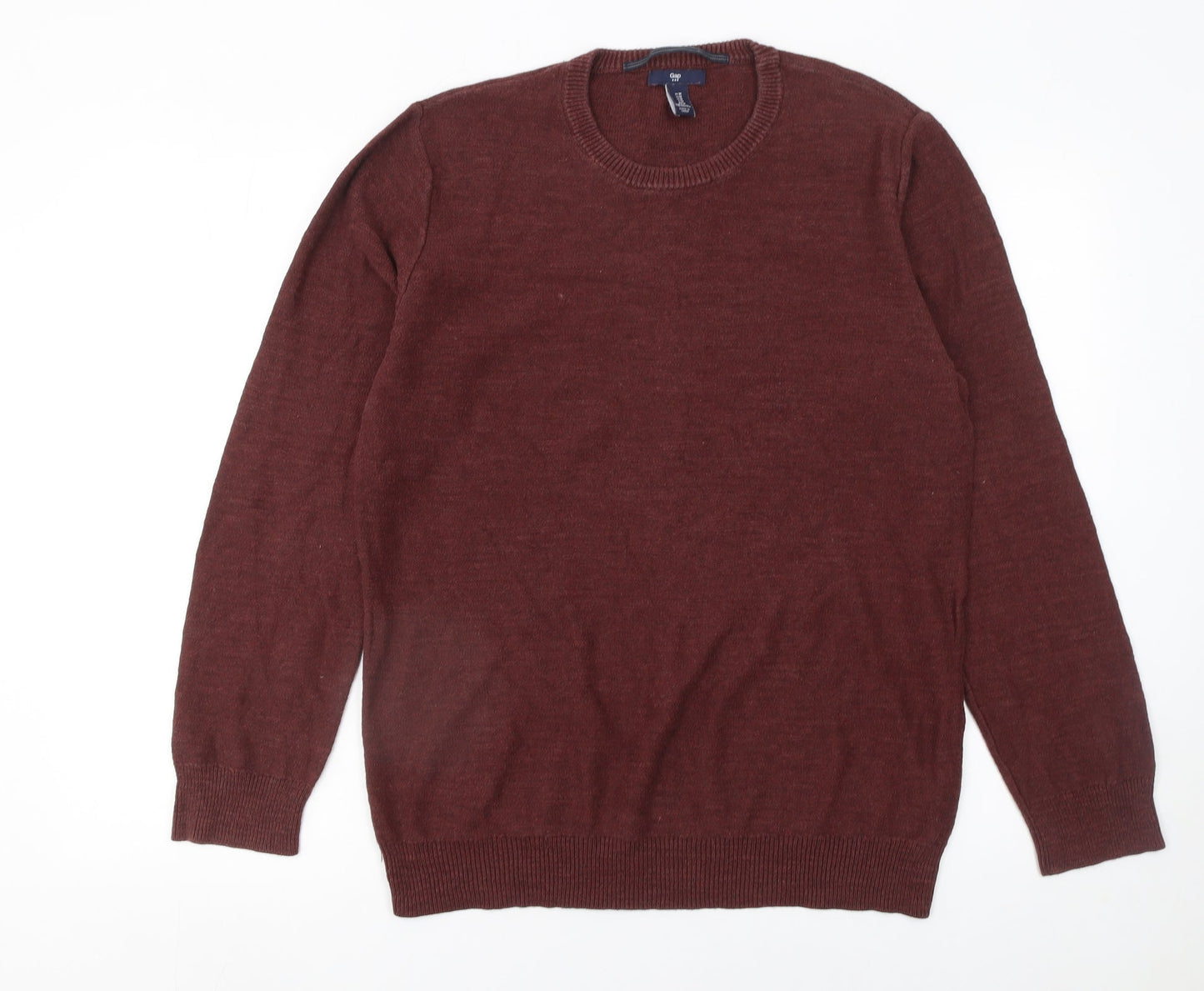 Gap Men Brown Cotton Crew Neck Pullover Jumper Size M