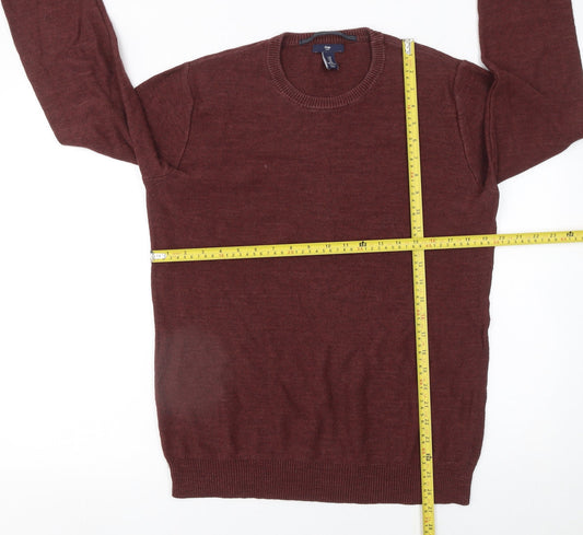 Gap Men Brown Cotton Crew Neck Pullover Jumper Size M