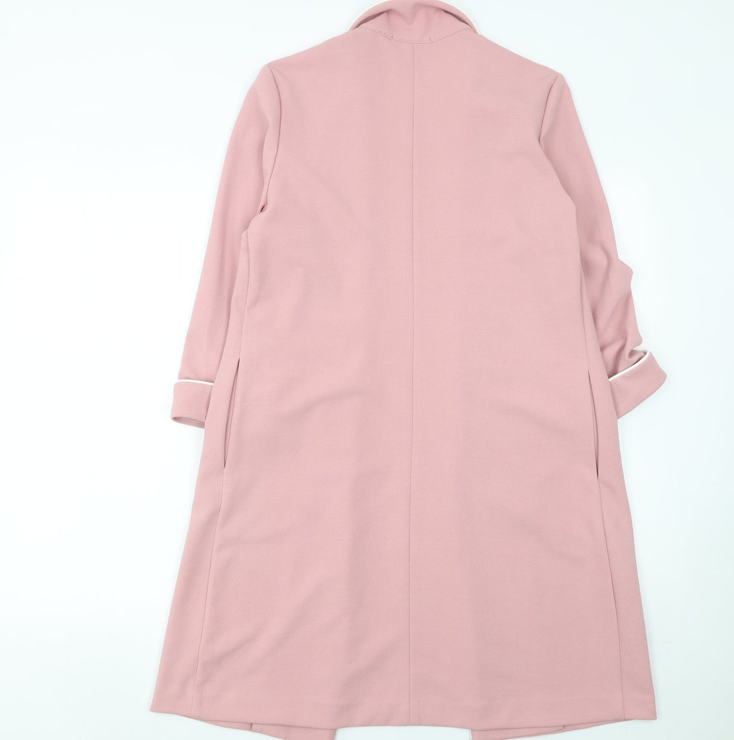 HAVE Women Pink Long Open Front Suit Jacket M Polyester Blend
