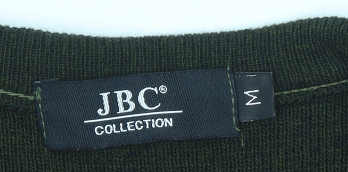 Additional view of JBC Collection Men's Green Argyle V-Neck jumper M