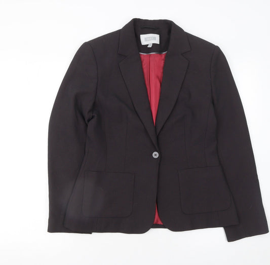 Next Women's Black Size 10 Tailored Single-Breasted Blazer