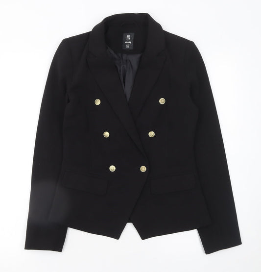 Sinsay Women’s Black Double-Breasted Blazer XS Classic Style