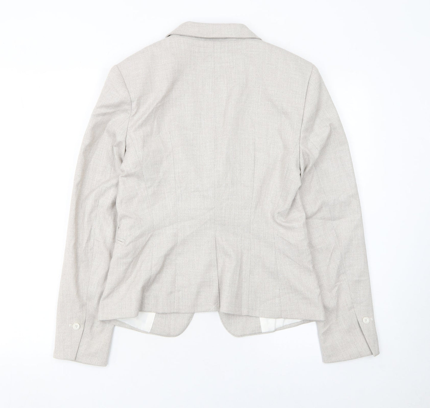 H&M Women’s Beige Tailored Blazer UK 10 Single-Breasted Lined