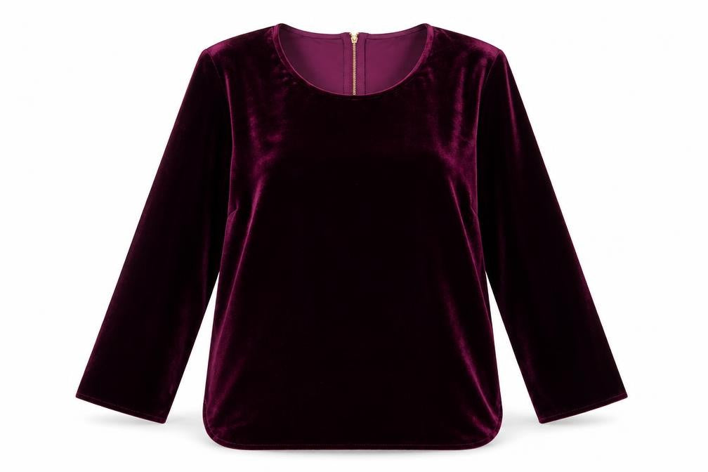 Ruth Langsford Women's Purple Velvet Long Sleeve Blouse UK 16