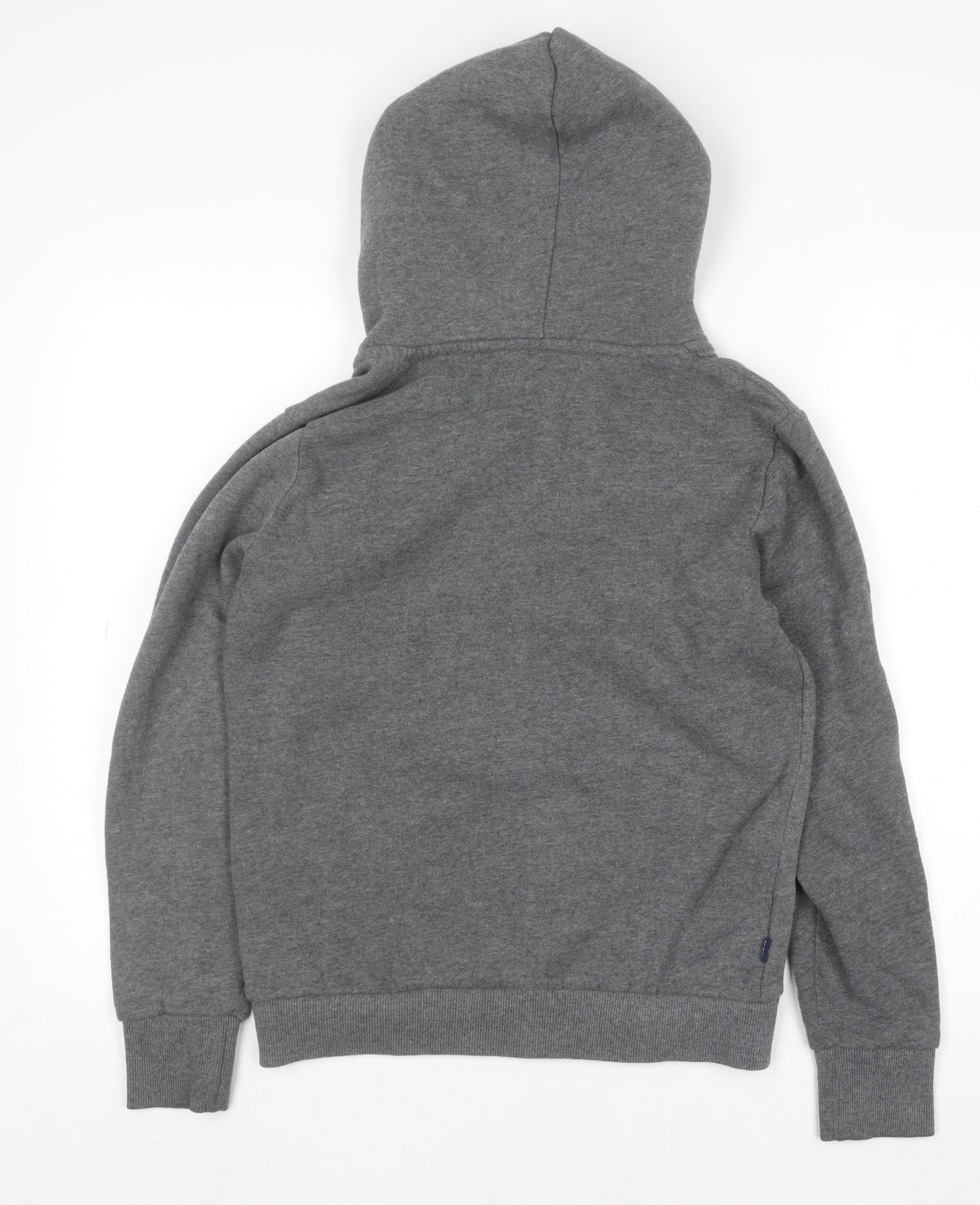 Superdry Womens Grey Full Zip Hoodie Size 12 UK Cotton Blend