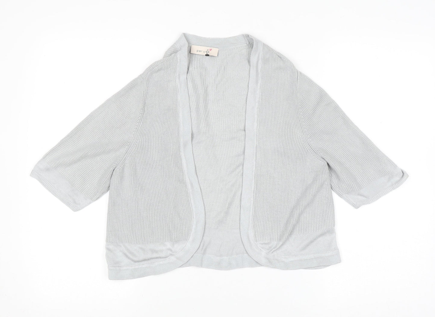 Marks and Spencer Women’s Grey 3/4 Sleeve Open Knit Cardigan Size 12
