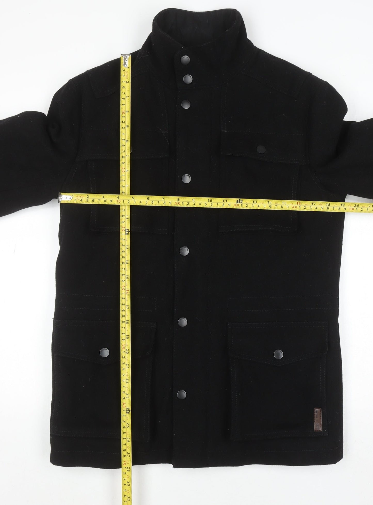 Ben Sherman Men's Black Wool Military Jacket Size S