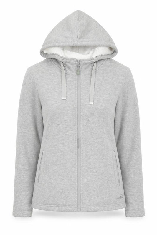 Peter Storm Women's Grey Full Zip Hoodie Size 10 Lined Warm Casual