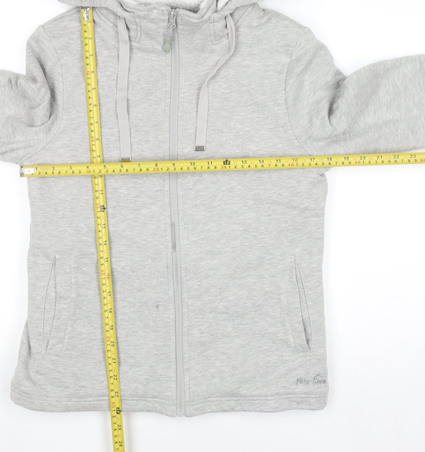 Peter Storm Women's Grey Full Zip Hoodie Size 10 Lined Warm Casual