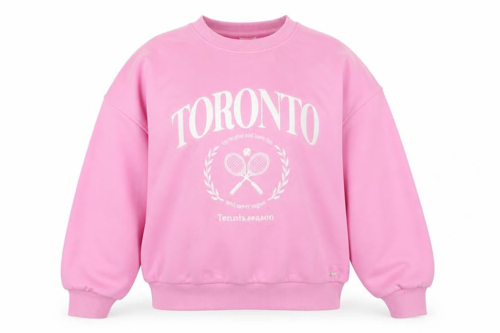Pull & Bear Women's Pink Toronto Graphic Pullover Sweatshirt Size S