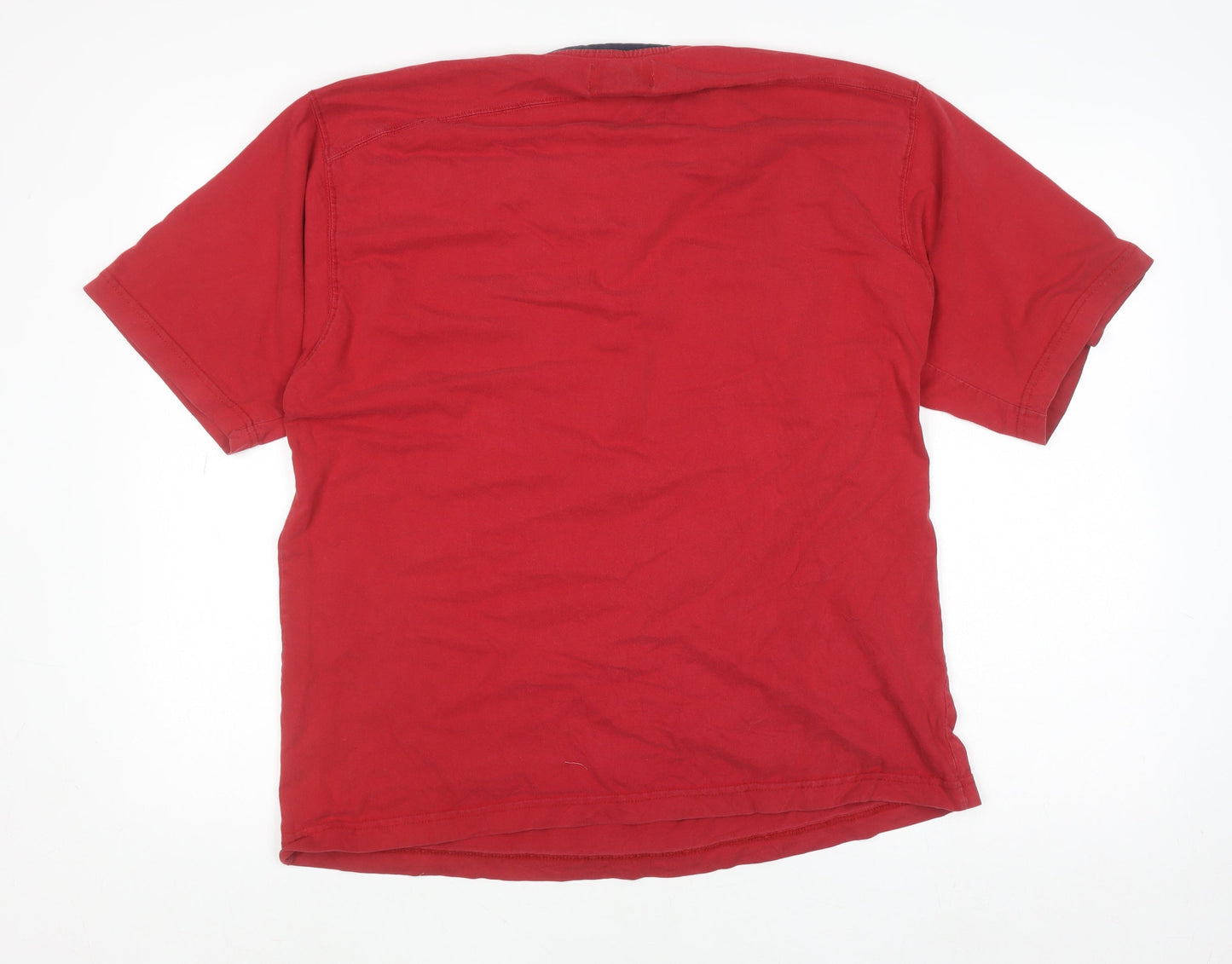 Chaps Ralph Lauren Men's Red Cotton V-Neck Short Sleeve T-Shirt XL
