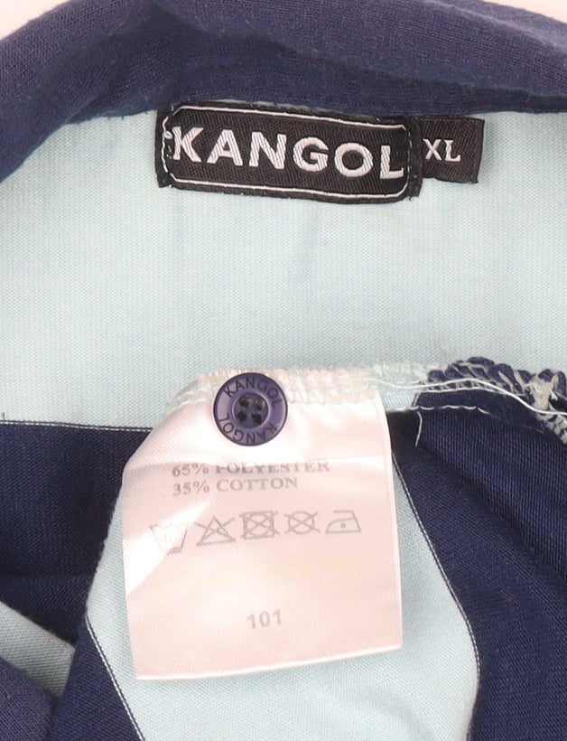 Kangol Men's Blue Striped Polo Shirt XL Regular Fit