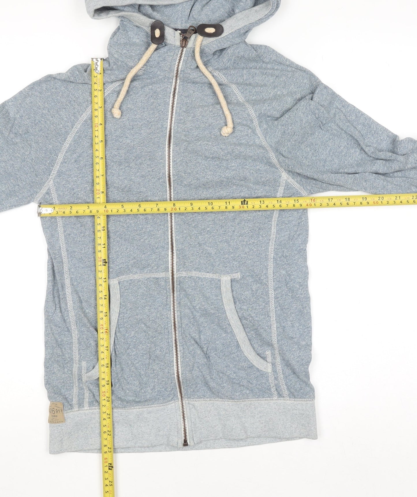 Next Men's Grey Full Zip Cotton Hoodie XS Lightweight Casual