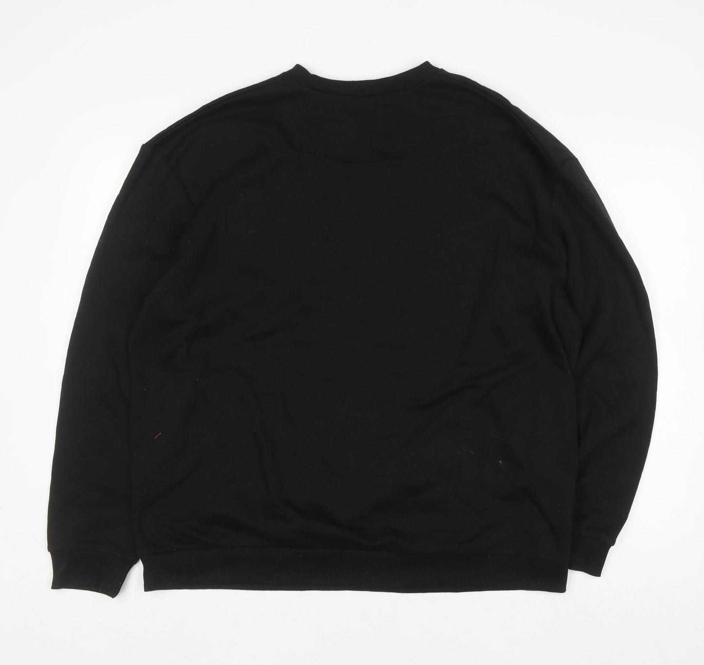 boohooMAN Men's Black Dallas Campus Sweatshirt Medium Crew Neck