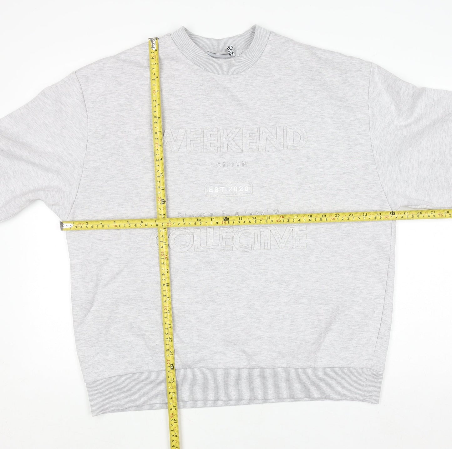 ASOS DESIGN Unisex Grey Graphic Pullover Sweatshirt Size S