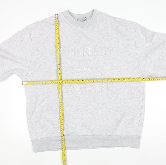 ASOS DESIGN Unisex Grey Graphic Pullover Sweatshirt Size S