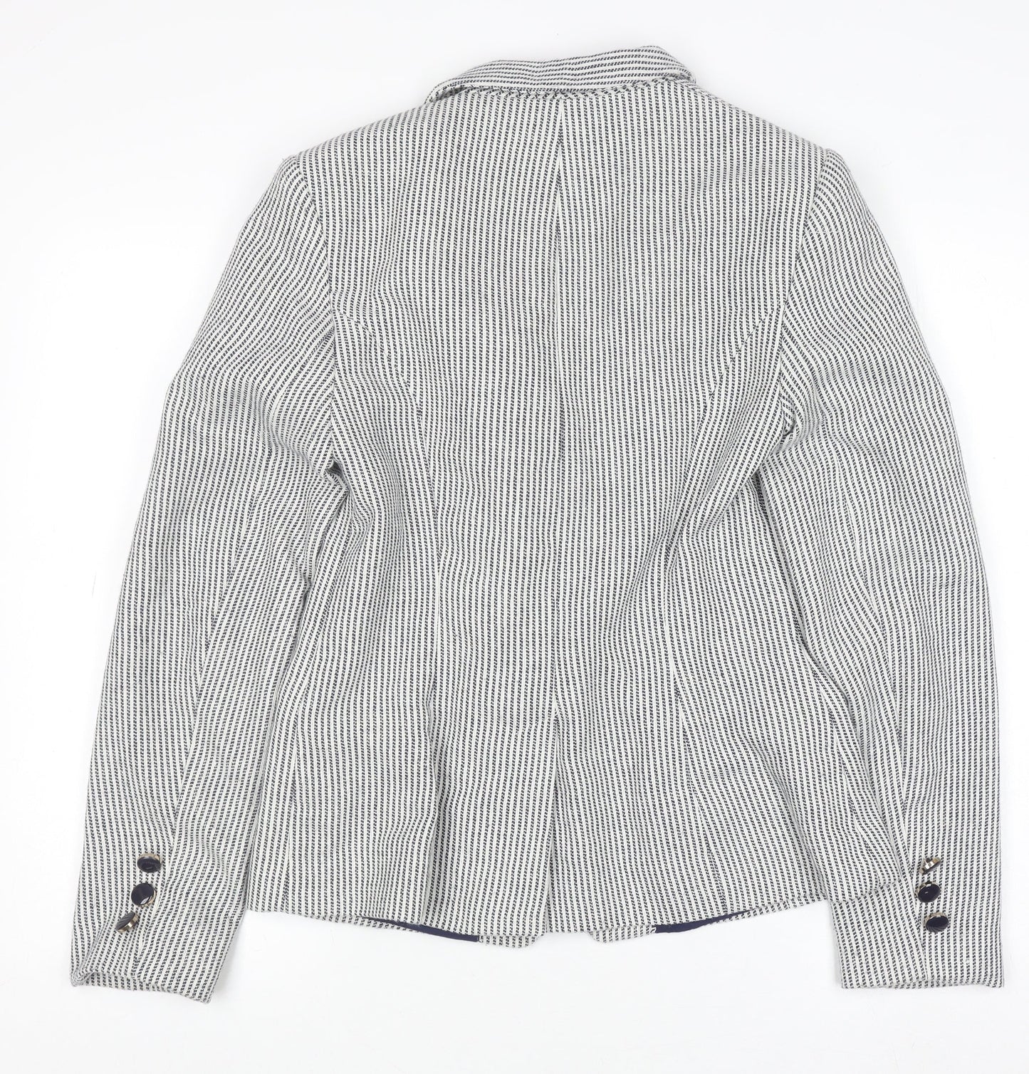 Tu Women Blue Striped Regular Fit Blazer Size 10 Workwear Jacket